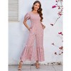 Whizmax Women's Summer Smocked Jumpsuits Casual Square Neck Short Sleeve High Waist Wide Leg Rompers with Pockets - 3 of 4