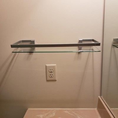 19.75 Floating Glass Bathroom Wall Shelf Chrome - Danya B. : Target