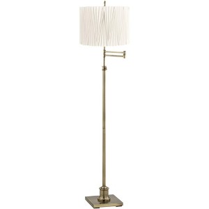 360 Lighting Westbury Adjustable Linen Diamond Pleat Shade Floor Lamp - 1 of 4