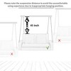 4ft  2-Person Wicker Hanging Porch Swing with Chains and Soft Cushion Pillows - Outdoor Rattan Swing Bench Blue-gray - 3 of 4