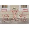 3-Piece Outdoor Bistro Set - Small Iron Patio Table & 2 Chairs, Cafe Dining Set for Balcony, Garden, Apartment, All-Weather Bistro Furniture - 2 of 4