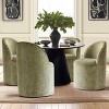 Set of 4 Chenille Dining Chairs with Casters, Upholstered Barrel Chairs, Rolling Seats for Kitchen or Round Dining Table-Maison Boucle - 2 of 4
