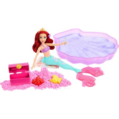 Disney Princess 12.7" Ariel Doll Red Hair/Blue Eyes and Pool Set with Moldable Sand Inspired by Disney the Little Mermaid