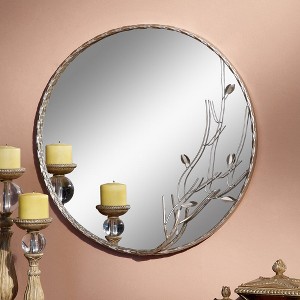 SPI Home Twig Mirror – 25" Round Sheet Metal Nature-Inspired Wall Accent with Organic Branch Design - 1 of 3