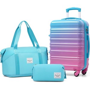 Paaaawaters Luggage Sets 3 Piece 20 Inch Suitcase Set, ABS+PC Hardshell Lightweight Travel Luggage - 1 of 4