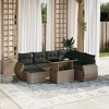 vidaXL 8 Piece Patio Sofa Set with Cushions - Gray Poly Rattan - 2 of 4