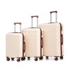 Aukfa 3-Piece ABS Luggage Set 20/24/28 Inch with Combination Lock, 360° Silent Spinner Wheels, Waterproof Matching Suitcases - 3 of 4
