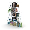 Furnish Home Store Modern 5 Tier Ladder Bookshelf Organizers, Narrow Bookshelf for Small Spaces Office Furniture Bookcase ,White/Blue - 4 of 4
