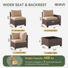 Aoxun 6-Piece Outdoor Wicker Patio Furniture Set with Thick Cushions, Coffee Table & Waterproof Cover  Modular Rattan Sofa for Deck,Garden or Backyard - 4 of 4