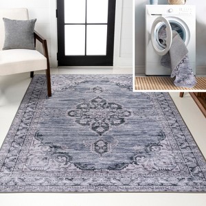 JONATHAN Y Wincer Chenille Cottage Medallion Machine-Washable Area Rug - 1 of 4