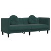 vidaXL Dark Green Velvet Sofa Set - Modern 2 & 3-Seater Couch with Thick Padding & Round Pillows - Ideal for Living Rooms, Lounges, or Offices - 4 of 4