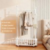 Metal Clothes Rack with Wheels,Rolling Clothing Racks for Hanging Clothes,Standing Garment Rack with Storage and Hooks,for Bedroom Closet Living-Room - 3 of 4