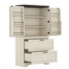 TIRAMISUBEST Farmhouse Style Wooden Kitchen Pantry Cabinet with Sturdy Frame with Inside Door Storage Divider with Drawers for Living Room, Entryway - 3 of 4