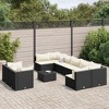 vidaXL 10 Piece Patio Sofa Set with Cushions - Black Poly Rattan - Outdoor, Garden, Terrace, Deck, Backyard Lounge - Comfort & Durability - 2 of 4
