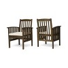 PAGED Outdoor Dining Chairs Set of 2 Wood Patio Arm Chairs with Cushions for Poolside, Garden, Backyard - 3 of 4