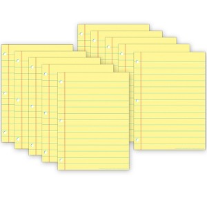 Ashley Productions® Smart Poly® PosterMat Pals™ Space Savers, 13" x 9-1/2", Yellow Notebook Paper, Pack of 10 - 1 of 2
