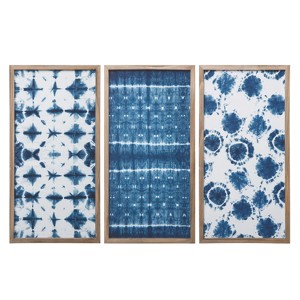 Transpac MDF Shibori Wall Art Set of 3 Spring Home Decorations - 1 of 1