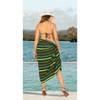 HAPPY BAY Women's Vacation Beachwear Swimsuit Pareo Sarong Bikini Wrap Bathingsuit One Size Green, Zig Zag - 3 of 4
