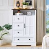 Farmhouse 4 - Drawers Dresser Organizer, Rustic Tall Chest of Drawers for Bedroom - 4 of 4