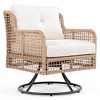 4 Pieces Patio Furniture Set, Outdoor Wicker Conversation Set with Swivel Chair, Wicker Sectional Patio Bistro Set for Balcony Garden Poolside - 4 of 4