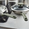 BergHOFF Bolt 8Pc Recycled 18/10 Stainless Steel Cookware Set with Glass Lids, Green - 4 of 4