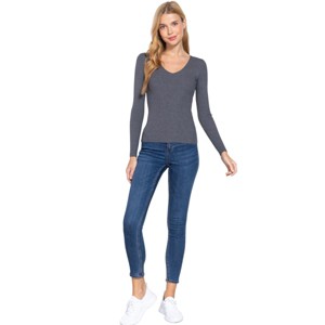 Slickblue Women's Viscose Rib Sweater, V-Neck & Lightweight Knit, Casual Pullover, Multiple Color Options, S-L - 1 of 4