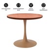 LeisureMod Bristol 27" Round Dining Table – MDF Top with Natural Wood Steel Pedestal Base, Modern Kitchen & Dining Room Accent Table for Small Spaces - 4 of 4