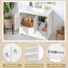 phiestina 36" White MDF Bathroom Vanity Cabinet without Basin, Double Doors, Double Drawers, Decorative Strips, Modern Storage Cabinet for Bathroom - 3 of 4
