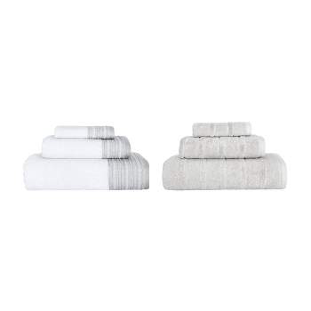 6pc Luxury Fancy Towel Bundle Set White/Stone - Royal Turkish Towels