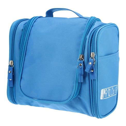 Unique Bargains Travel Makeup Bag Travel Toiletry Organizer Makeup Brush  Holder Waterproof Oxford Cloth 1 Pcs Blue