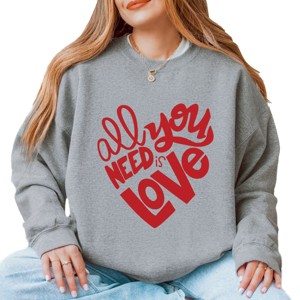 Simply Sage Market All You Need Is Love Sweatshirt - L - Graphite - 1 of 4