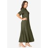 Jessica London Women's Plus Size Stretch Cotton Button Front Maxi Dress - 4 of 4