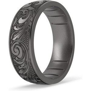 Signature Etched Silicone Rings - Classic Comfort Fit Collection - 1 of 2