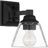 Regency Hill Modern Wall Sconce Lighting Black Hardwired 5" Fixture Clear Glass Shade for Bedroom Bathroom Vanity Living Room Home - 4 of 4