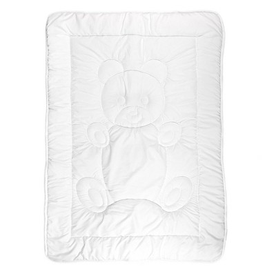 Tadpoles Quilted Toddler Comforter | 40" x 60" | 100% Microfiber Polyester (Shell) & 200 GSM Fiberfill | White Teddy Pattern