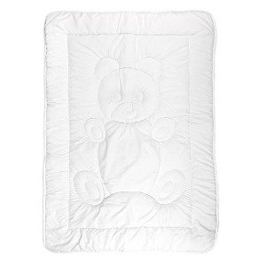 Tadpoles Quilted Toddler Comforter | 40" x 60" | 100% Microfiber Polyester (Shell) & 200 GSM Fiberfill | White Teddy Pattern - 1 of 2