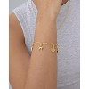 14K Gold Plated Adjustable Bracelet for Women | Twisted Bar & Paperclip Charm Chain Bracelets with Moon, Evil Eye - 2 of 4