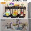 Aoibox 3 Pack Under Sink Organizers 2-Tier Multi-Use Kitchen and Bathroom Storage with Sliding Drawers Black 12.8 Inch - 3 of 4