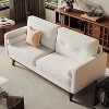 Mid Century Modern Couch, 65" Loveseat Sofa, Comfy Love Seat Couches for Living Room, Deep Seat Couch Linen Upholstered Sofas for Bedroom Office - 3 of 4