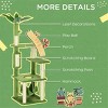 DOMETOUR Multilevel Cat Tree Cat Tower, Cat Climbing Frame with Scratching Post Hammock Cat Condo, Green - 3 of 4