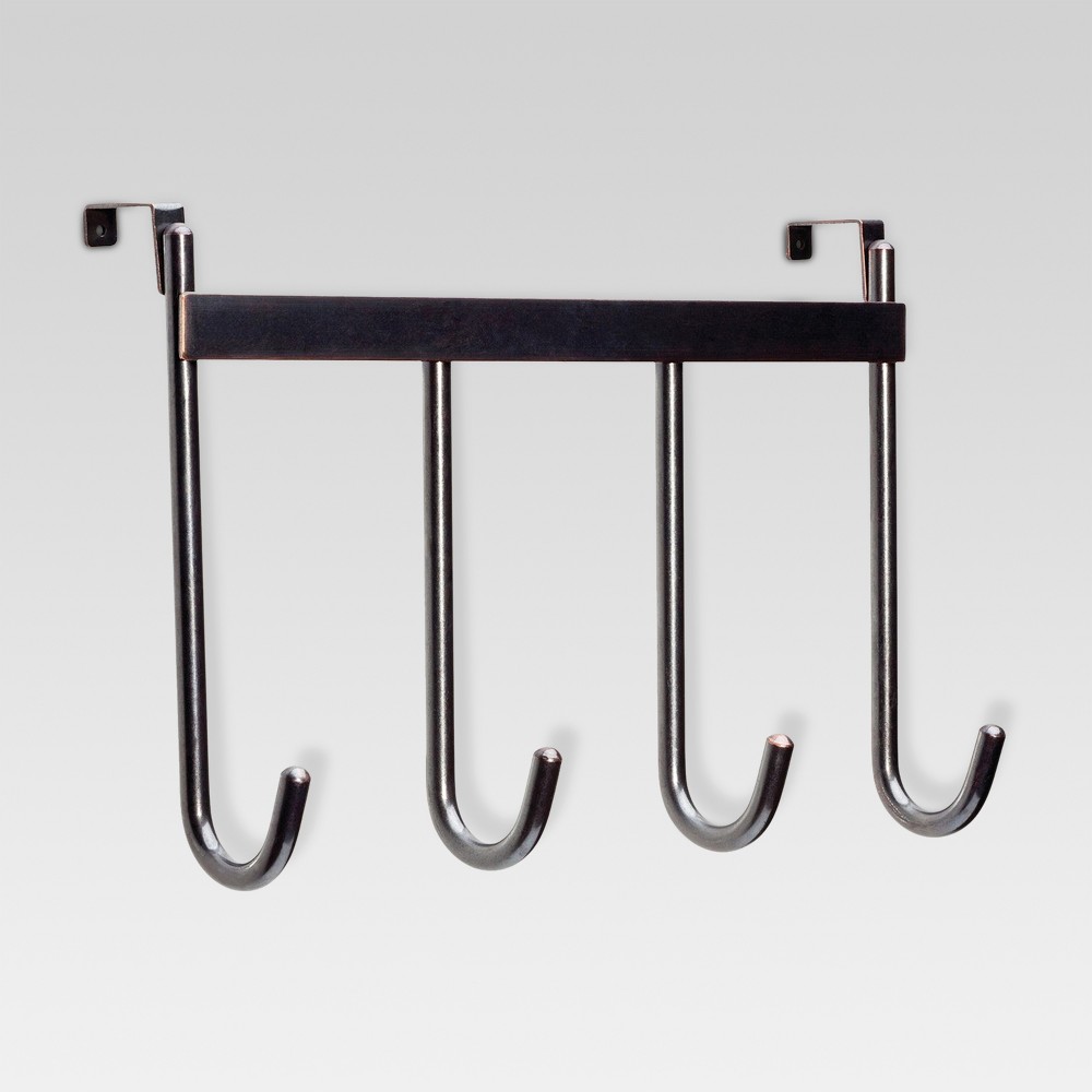 Smooth Over the Door Quad Hook in Oil Rubbed Bronze - Threshold