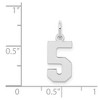 Black Bow Jewelry Sterling Silver, Athletic Collection, Small Polished Number 5 Pendant - 4 of 4