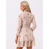 INSPIRE CHIC Women's Floral Long Sleeve Mock Neck Ruffle Layered Smocked Mini Dress - 4 of 4