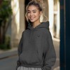 Dalix Butterfly Embroidery Relaxed Hoodie Soft Fleece Sweatshirt Drawcord Fit Lounge Womens - 3 of 4