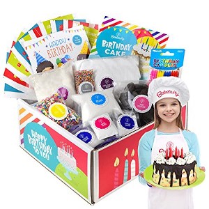 Baketivity DIY Birthday Cake Decorating Set for Girls and Boys. Box Includes All Pre-Measured Ingredients, Birthday Candles, Chef Hat and Apron - 1 of 4