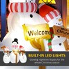 6.1' Inflatable Three Snowmen with Sign Each, Blow-Up Outdoor Christmas Display w/ LED Lights for Party - 4 of 4