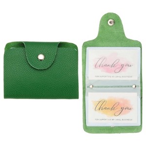 Unique Bargains Leather Slim ID Card Business Card Holder Wallets with 24 Slots 4" x 3" 2 Pcs - 1 of 4