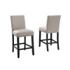 Standard Counter Height Fabric Upholstered Stools Set of 2 with Nailhead Trim, Sturdy Hardwood Frame, and Solid Legs for Kitchen - 3 of 4