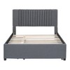 Full Size Upholstered Platform Bed with 2 Drawers and 1 Twin Size Trundle - 3 of 4