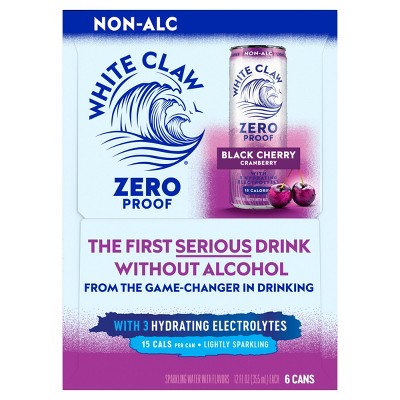 White Claw Zero Proof Black Cherry Cranberry Non-Alcoholic Seltzer - 6pk/12 fl oz Cans